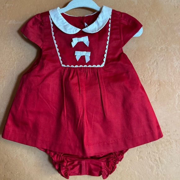 Janie and Jack Other - Janie and Jack Red Dress Set 12-18 Months NWT Baby Girl Peter Pan Collar